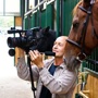 Keith filming in Damanhur horse barn