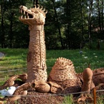 Dragon sculpture at Damjl, Damanhur