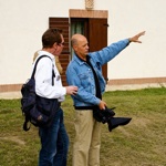 Keith and Gareth filming at Damanhur